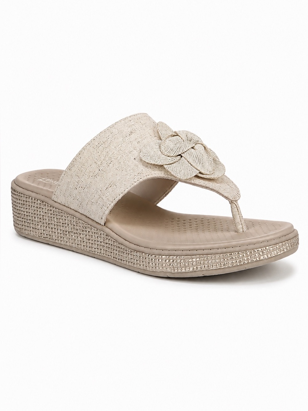 NEW LifeStride Bloom Platform Wedge Thong Sandals in Natural Women’s 11 Wide